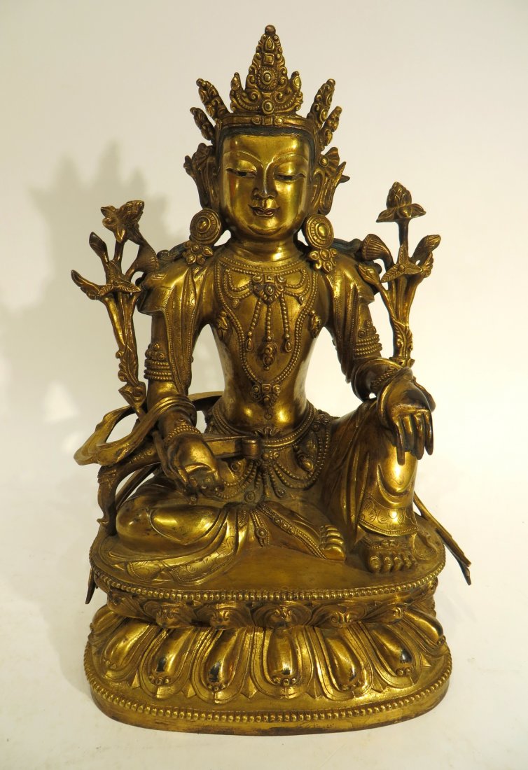 CHINESE MING DYNASTY GILT BRONZE BUDDHA (1 of 8)