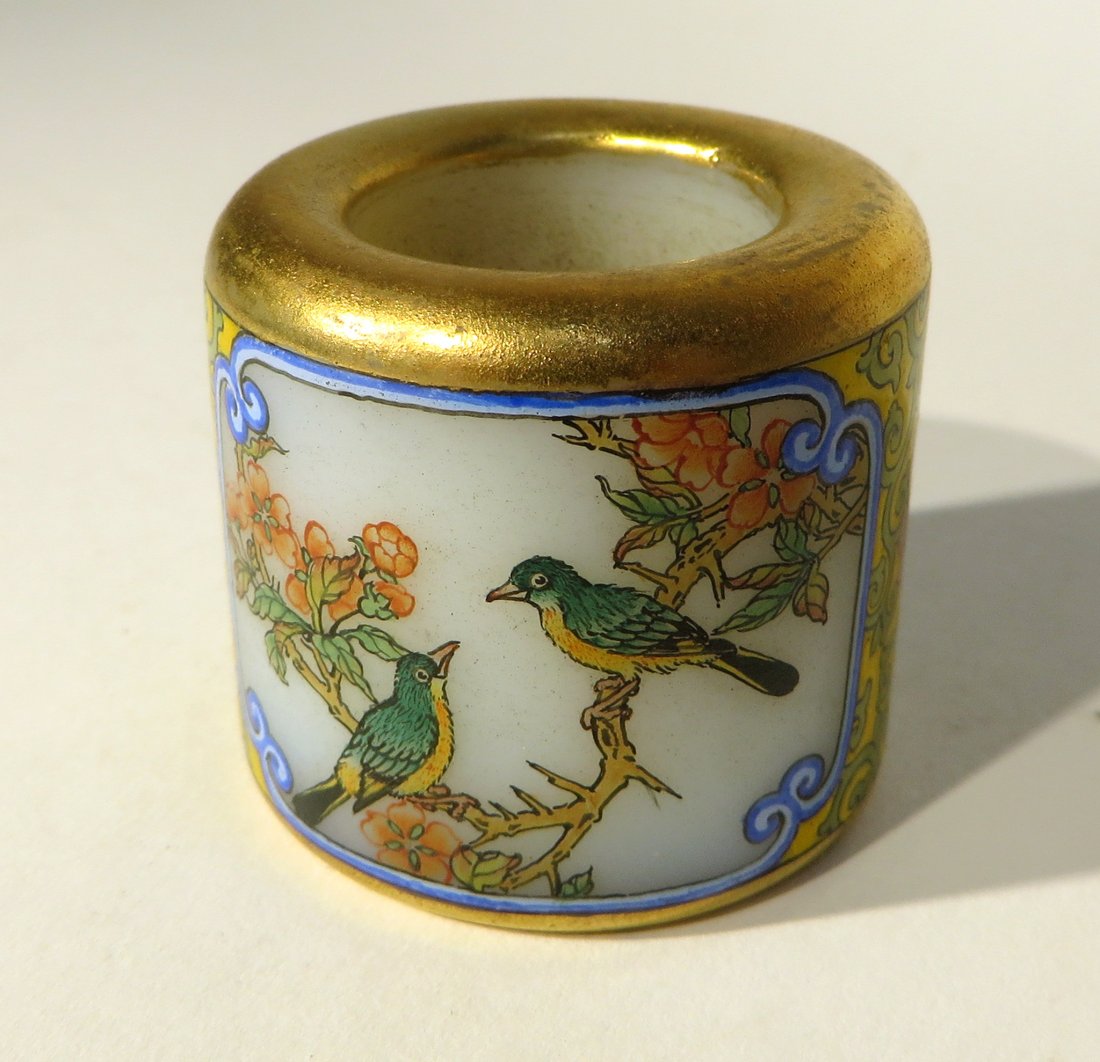 CHINESE QIAN LONG ENAMEL ARCHER'S RING (1 of 8)
