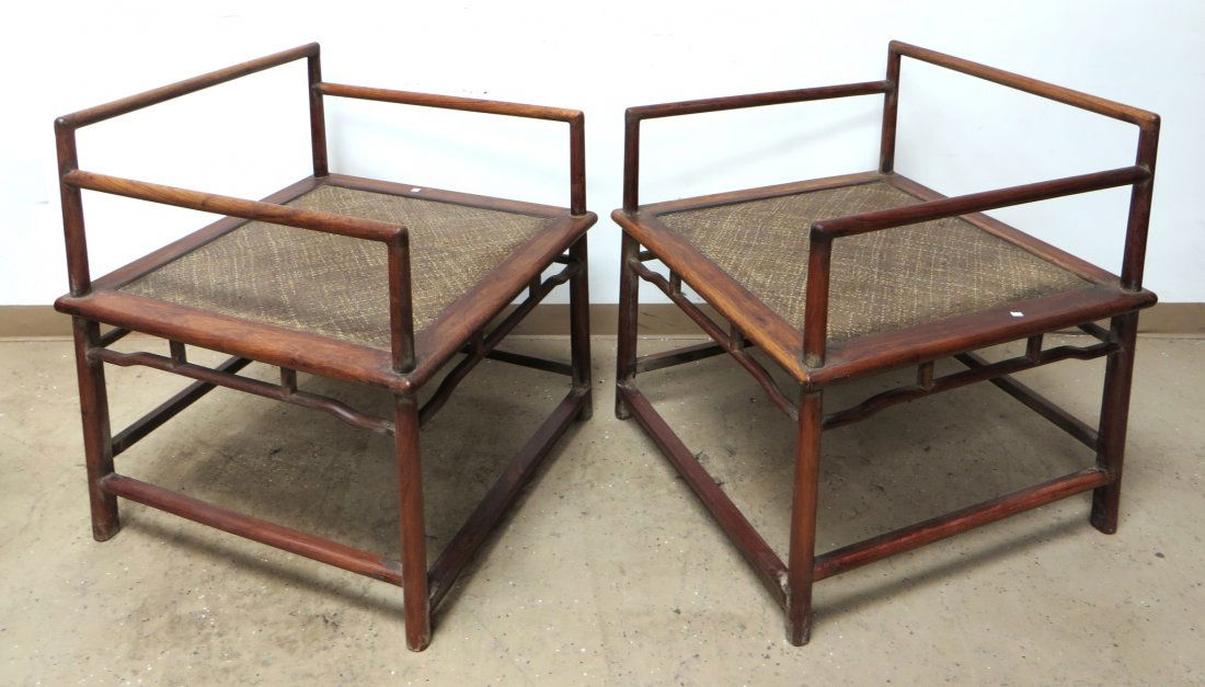 PAIR OF CHINESE HUANG HUA LI BUDDHA CHAIRS (1 of 5)