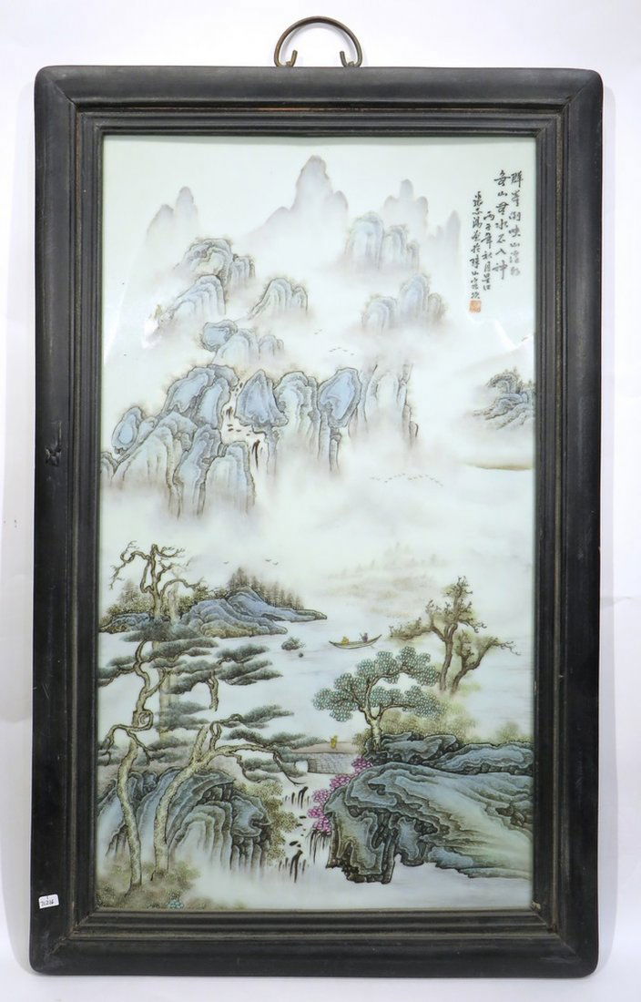 CHINESE 20TH C FAMILLE VERTE PORCELAIN PLAQUE (1 of 8)