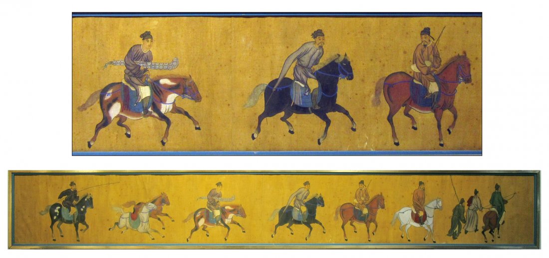 ANTIQUE CHINESE HORSE & RIDER PAINTING (1 of 10)