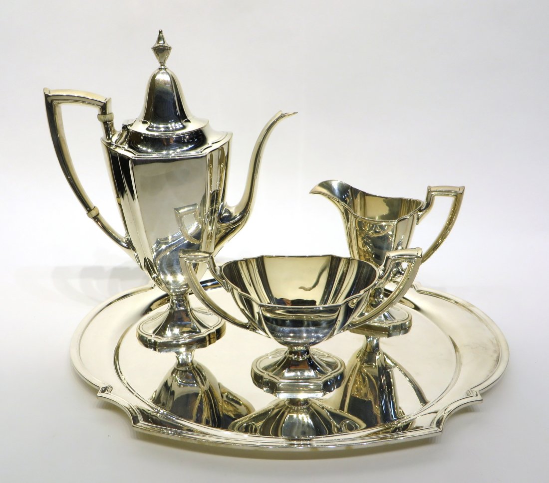 STERLING SILVER TEA SET (1 of 7)