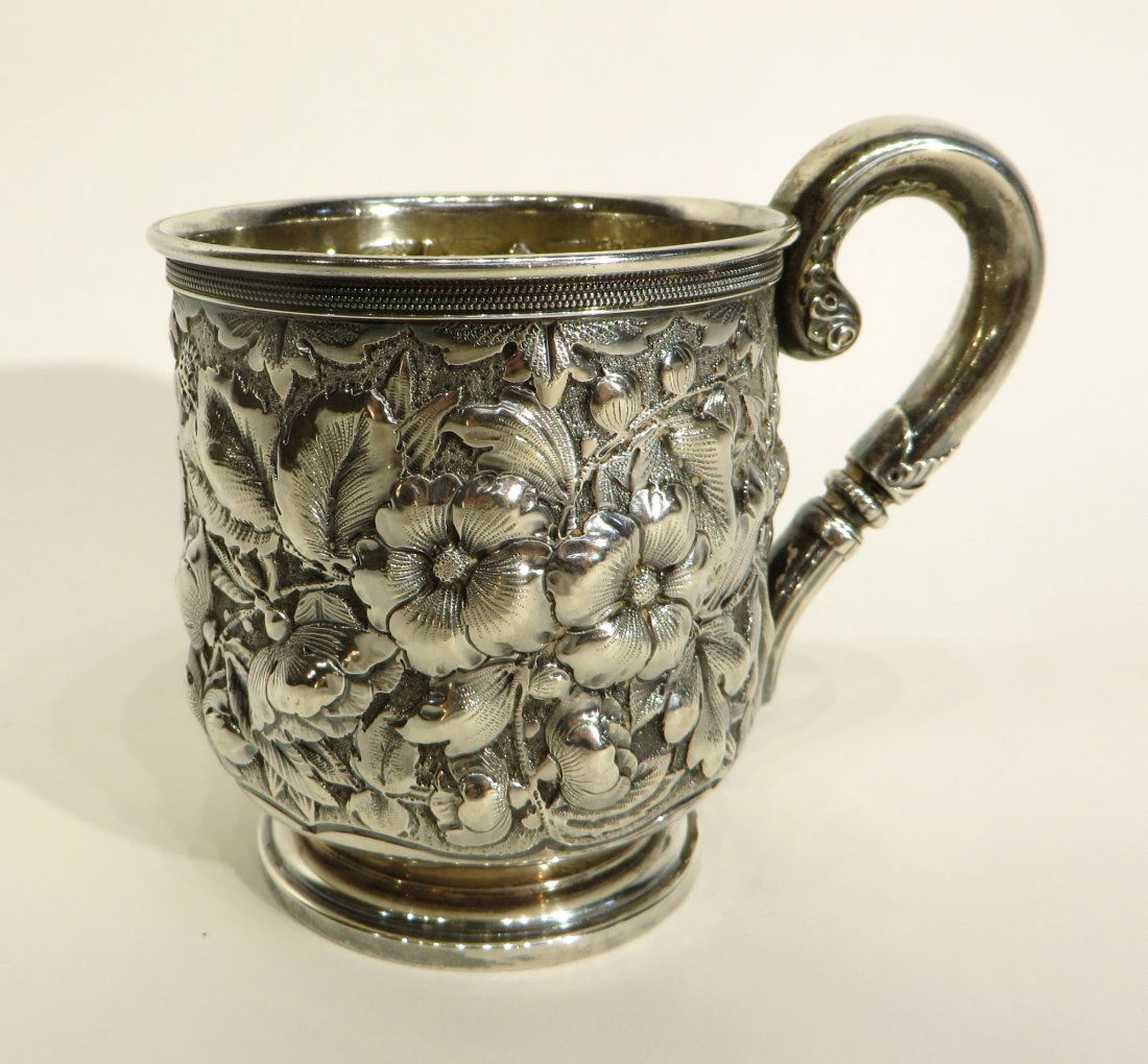 STERLING SILVER REPOSSE CUP (1 of 4)