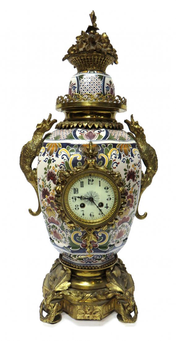 FRENCH FAIENCE CLOCK (1 of 7)