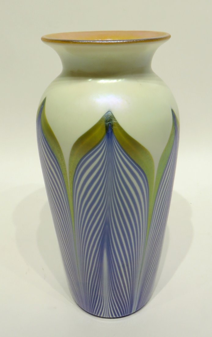 GLASS & ENAMEL VASE IN THE STYLE OF DURAND (1 of 7)