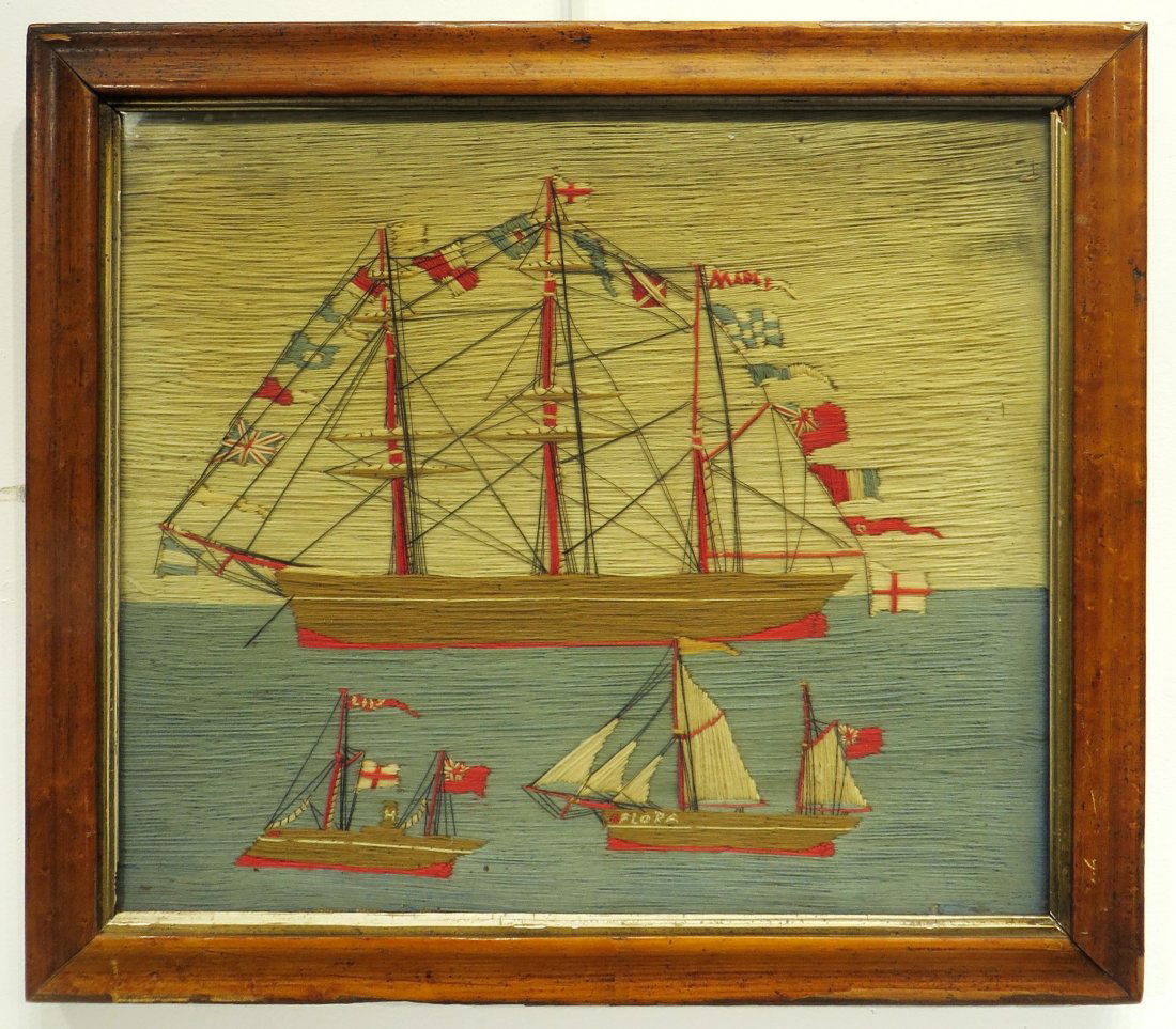 SAILOR'S WOOL WORK IN FRAME (1 of 7)