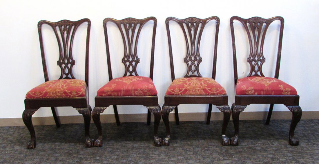 FOUR CHIPPENDALE STYLE SIDE CHAIRS (1 of 8)
