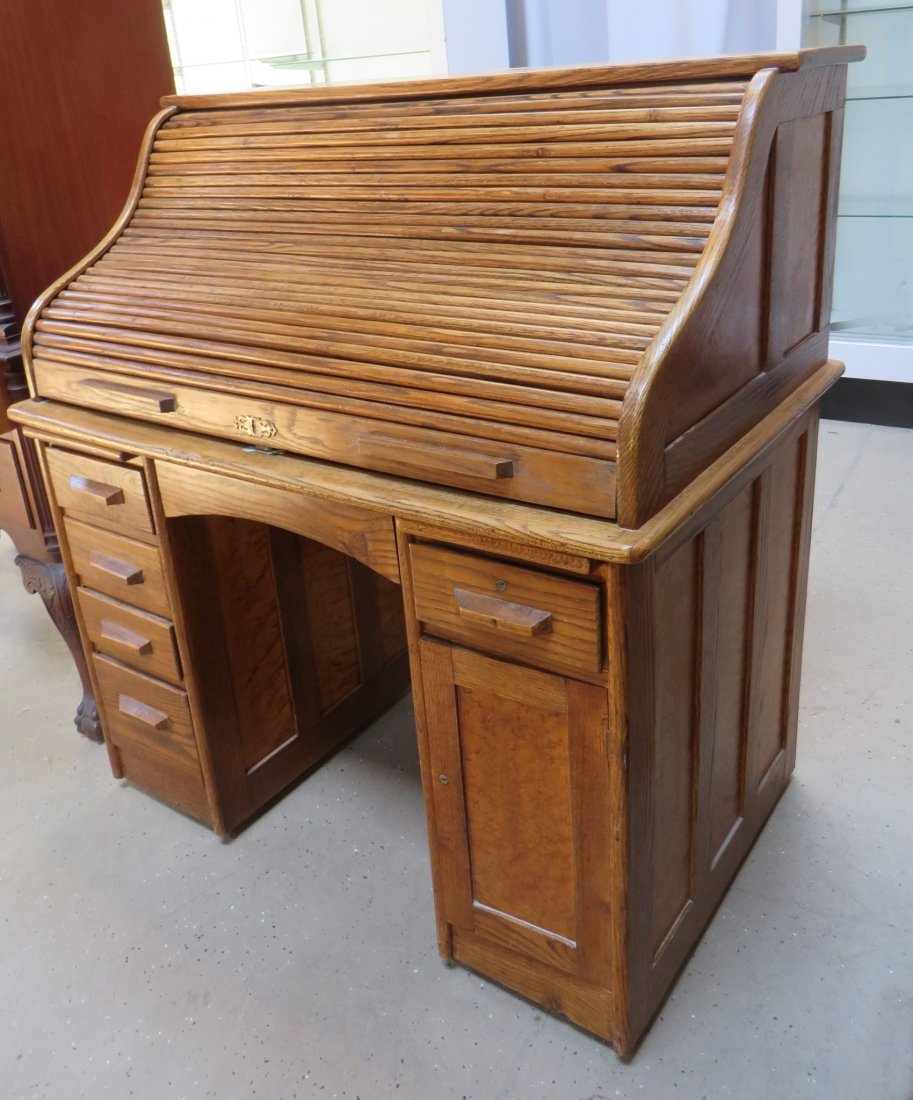 LATE 19TH C. ROLL TOP DESK (1 of 5)