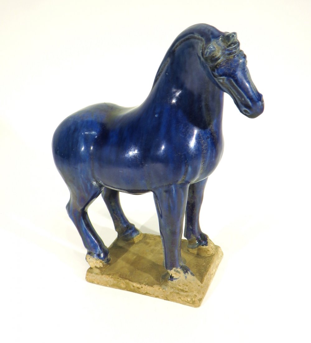 BLUE CERAMIC HORSE FIGURINE (1 of 4)