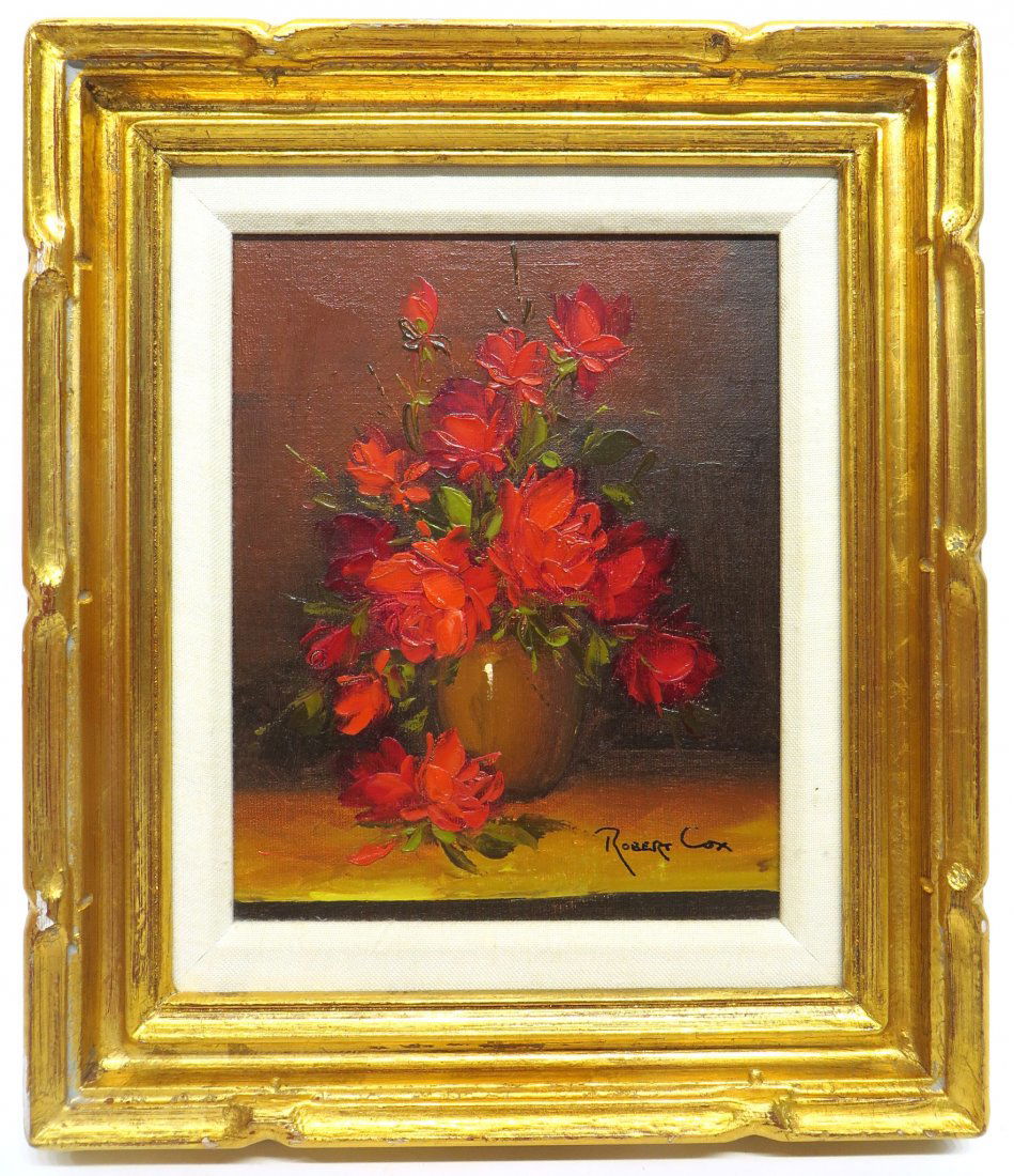 FRAMED PAINTING OF RED FLOWERS (1 of 6)