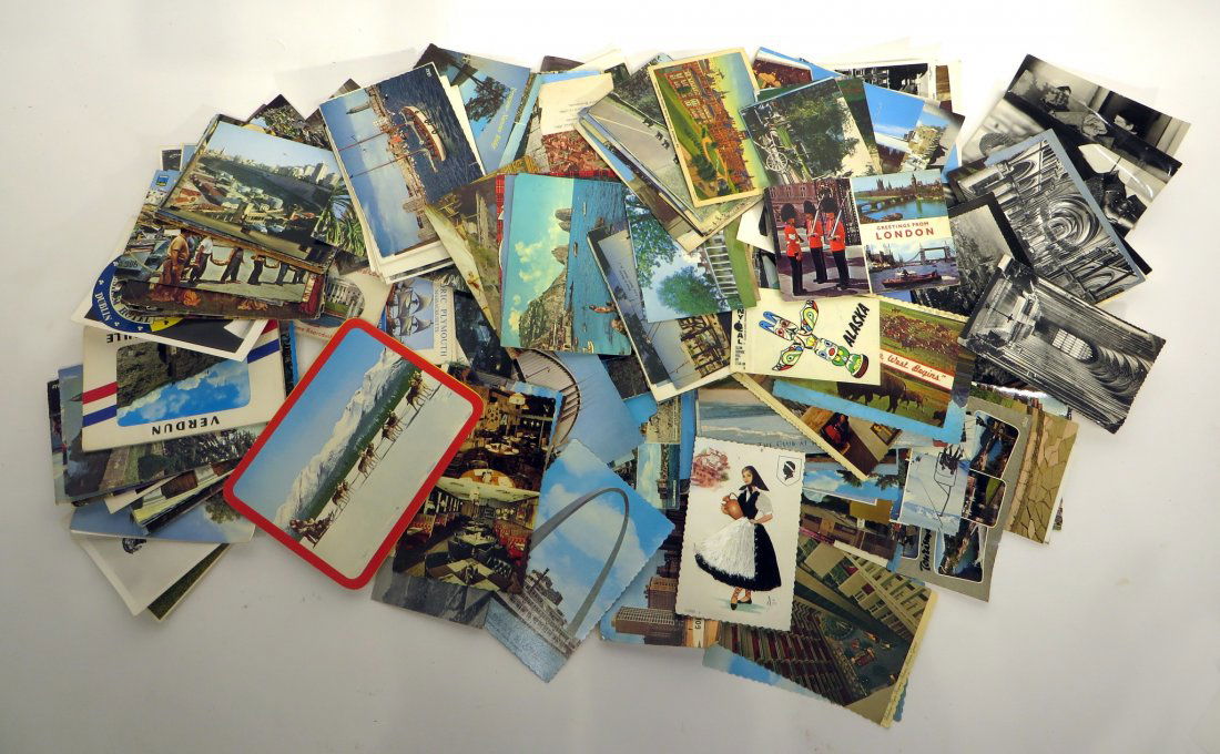 BOX OF VINTAGE POSTCARDS: Box Of Vintage Postcards : 5" X 3" $100 - $200 Shipping: We are able to pack and ship this item to an address in the United States for $40.00 via USP