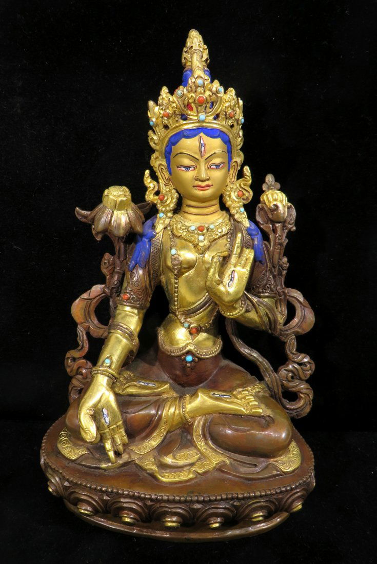 NEPLAESE STYLE PARCEL GILT BUDDHA (1 of 8)