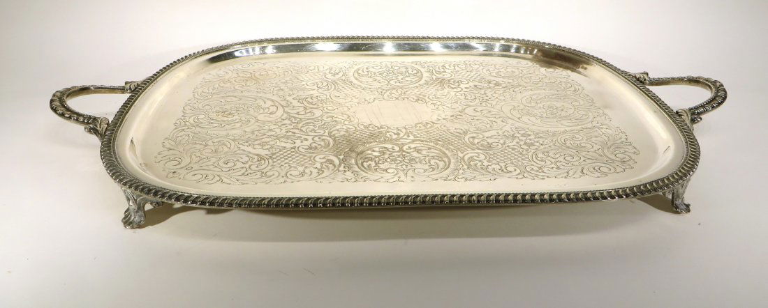 SILVER PLATE TEA TRAY (1 of 3)