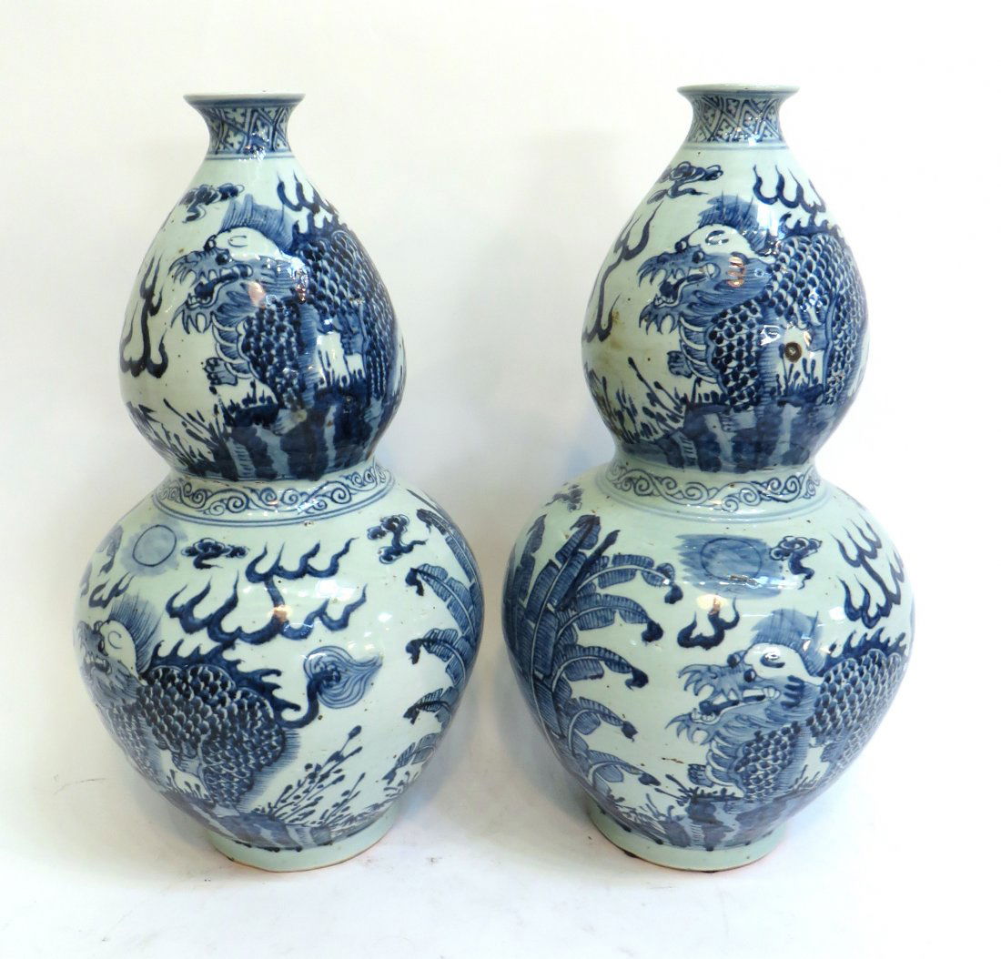 PAIR DOUBLE GOURD VASES (1 of 6)