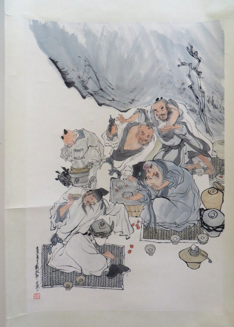 SCROLL OF FIVE MEN DRINKING (1 of 8)