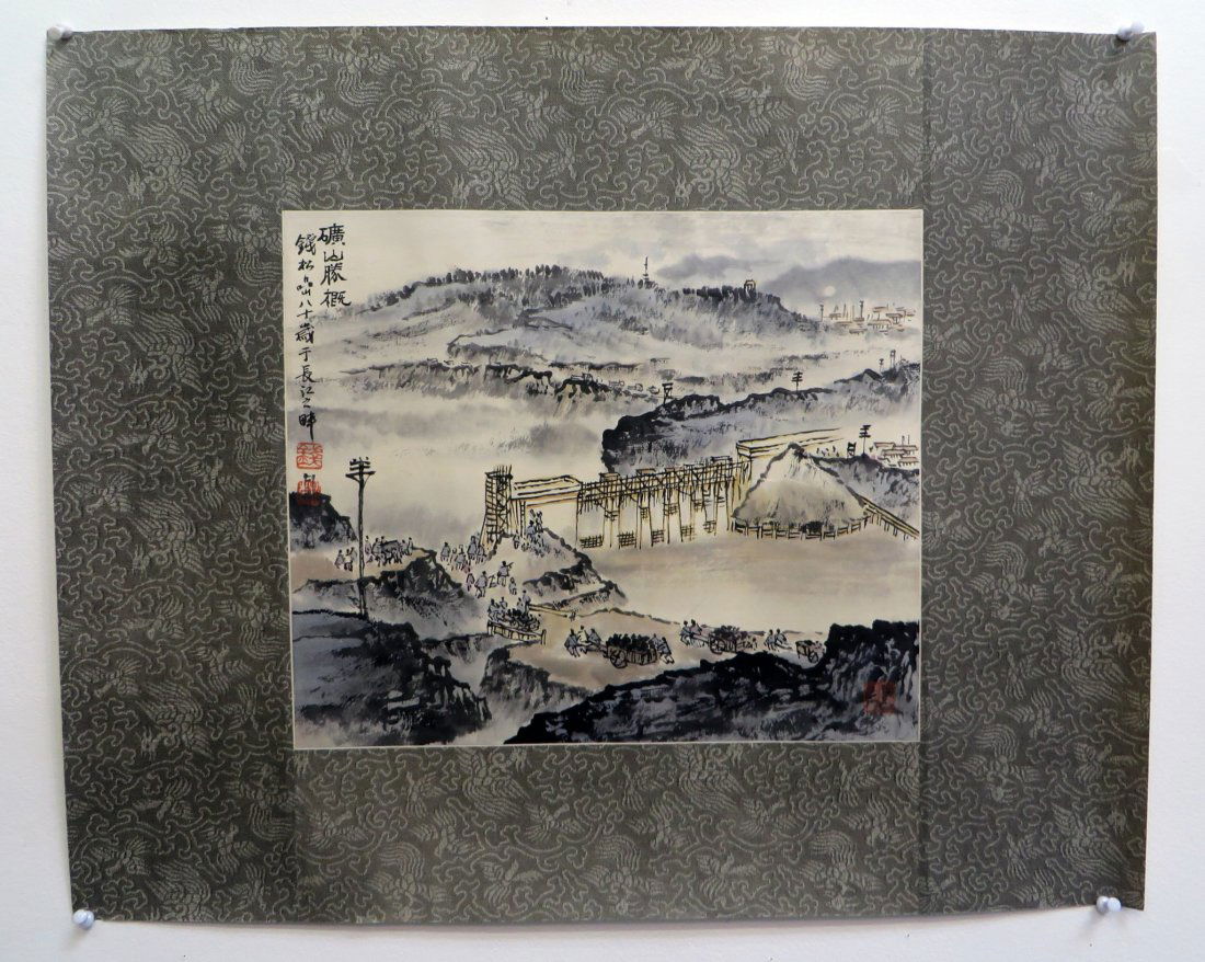 PAINTING OF PEOPLE BUILDING A BRIDGE (1 of 7)