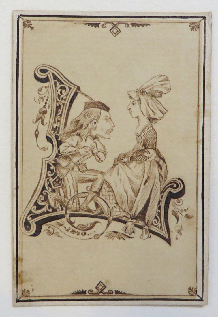 SEPIA SKETCH BY V. A. GREY - ORIGINAL ART (1 of 6)