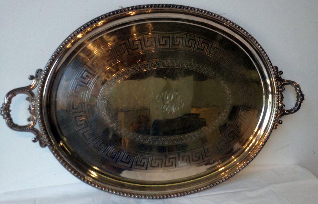SILVER PLATE PLATTER (1 of 3)
