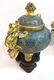 PAIR OF QIANLONG CLOISONNE CENSERS WITH STANDS - 3