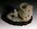 CHINESE WHITE JADE INKWELL ON STAND - 2