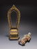CHINESE JADE BUDDHA WITH A GILT BRONZE SHRINE - 5