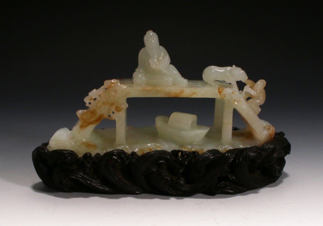 CHINES WHITE JADE BRIDGE SCENE ON STAND (1 of 10)