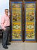 PAIR OF CHINESE KESI EMBROIDERIES ON GOLD SILK