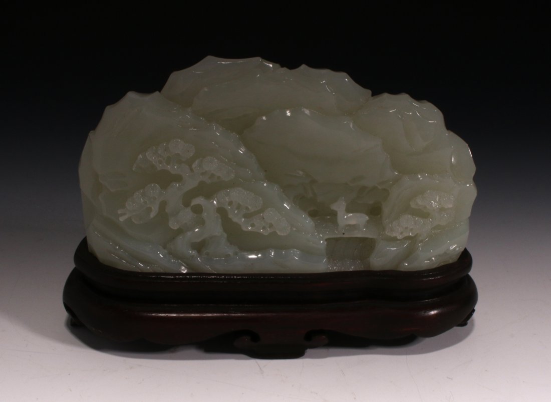 CHINESE WHITE JADE CARVED MOUNTAIN (1 of 10)