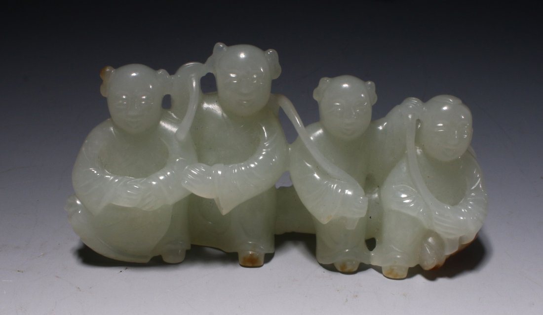 CHINESE WHITE JADE BRUSH HOLDER (1 of 8)