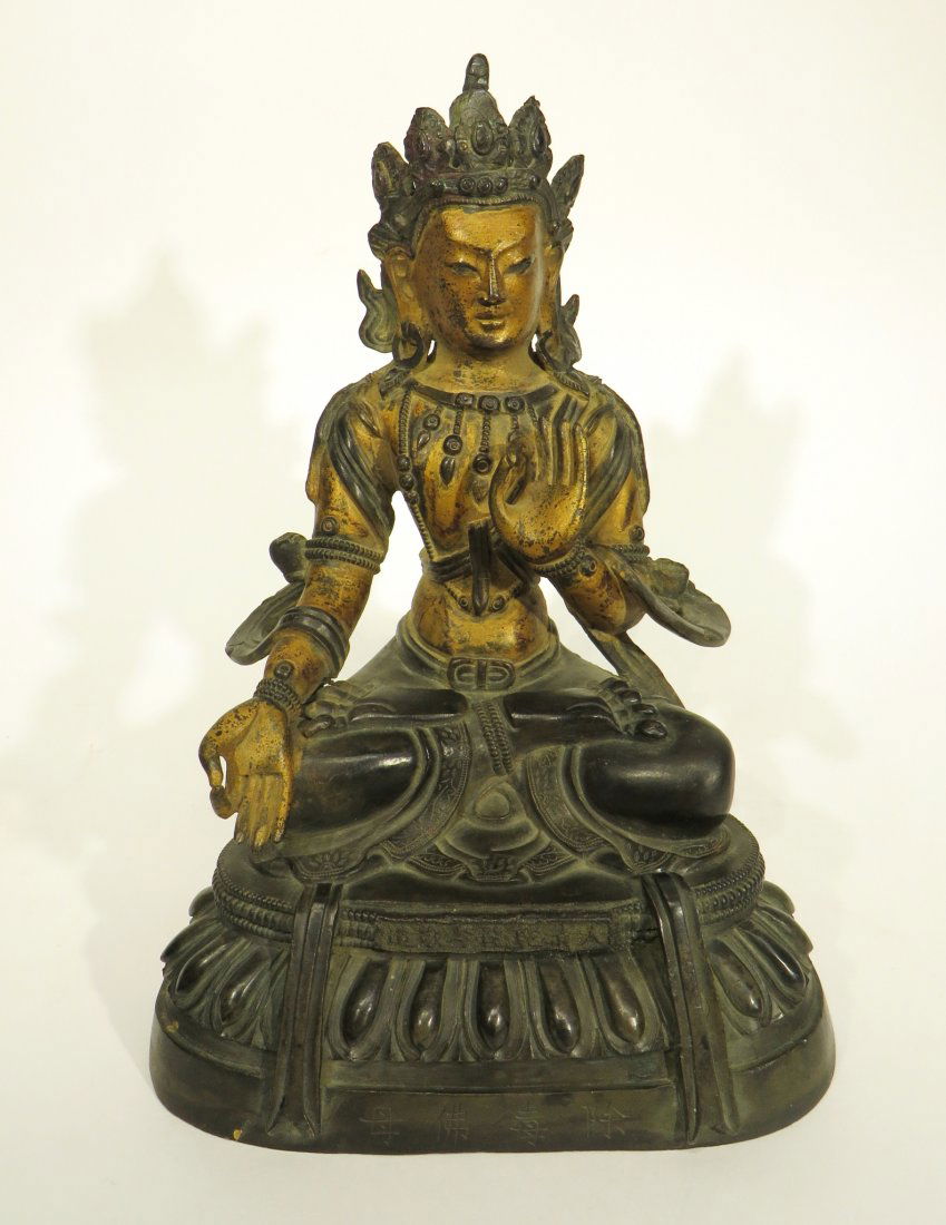 CHINESE QING DYNASTY BRONZE BUDDHA (1 of 10)
