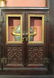 CHINESE ANTIQUE STONE, WOOD, ENAMEL TABLE SCREEN - 7