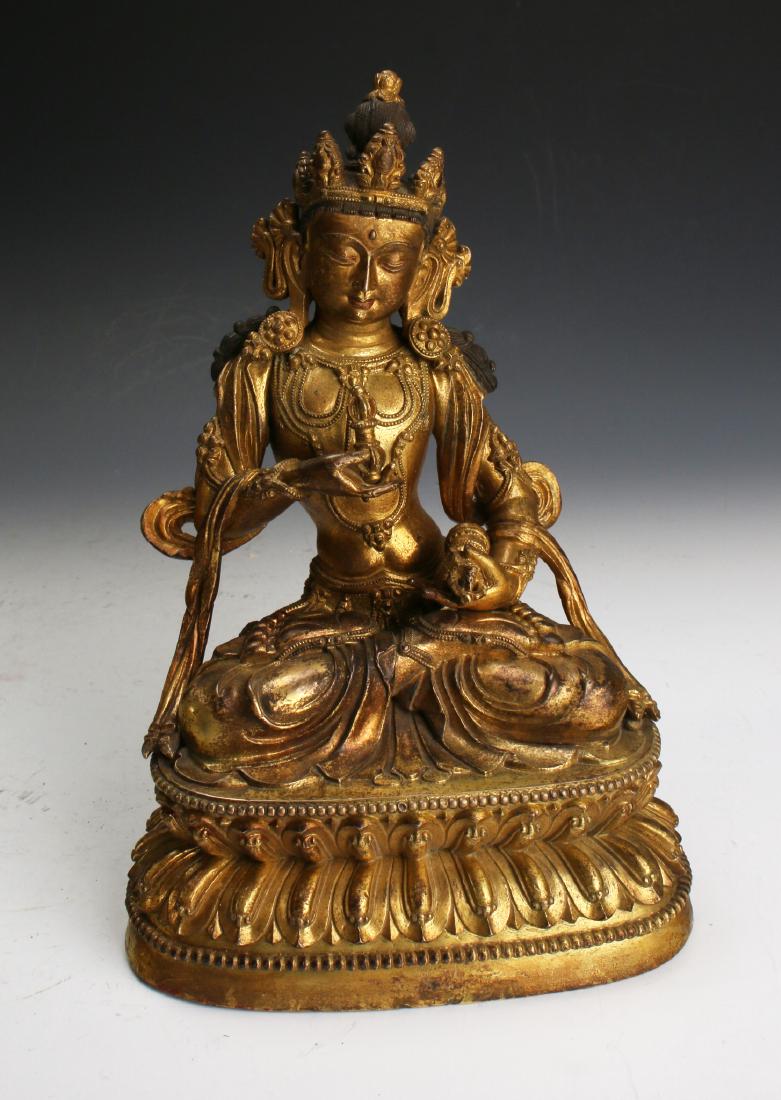 CHINESE MING DYNASTY GILT BRONZE BUDDHA (1 of 7)