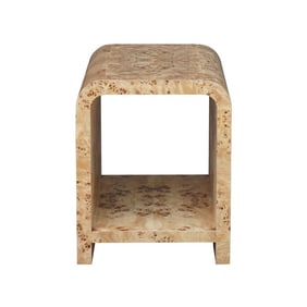 Putnam Waterfall Edge Two Tier Side Table- Burl Wood