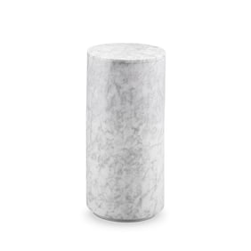 Monolith Marble Drum Pedestal Side Table- White