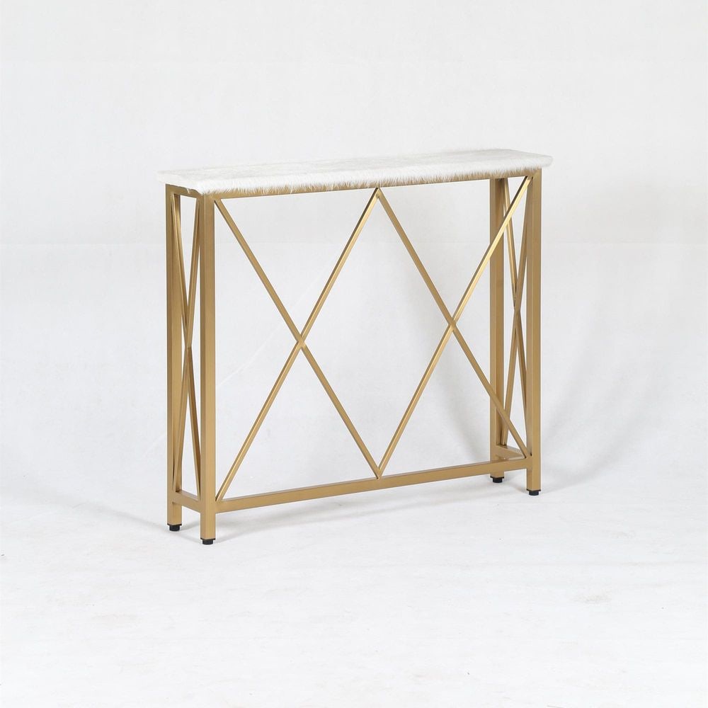 Hair on Hide Console Table - Gold Frame (1 of 7)
