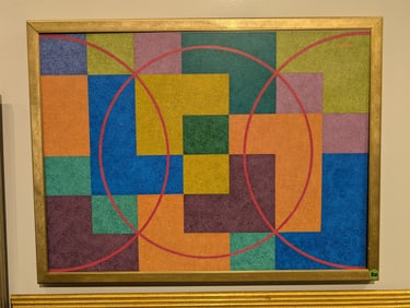 Kenneth Hudson - Mid Century Modern Op Art Geometric Painting