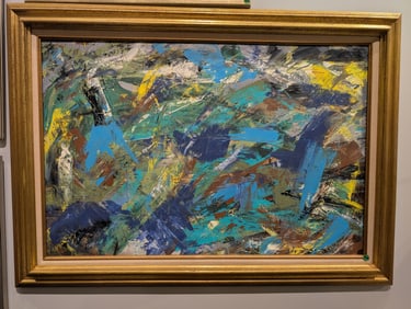Abstract Expressionist Painting- Cool Color Palette
