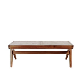 Jeanneret Style Hand Woven Bench - Narrow