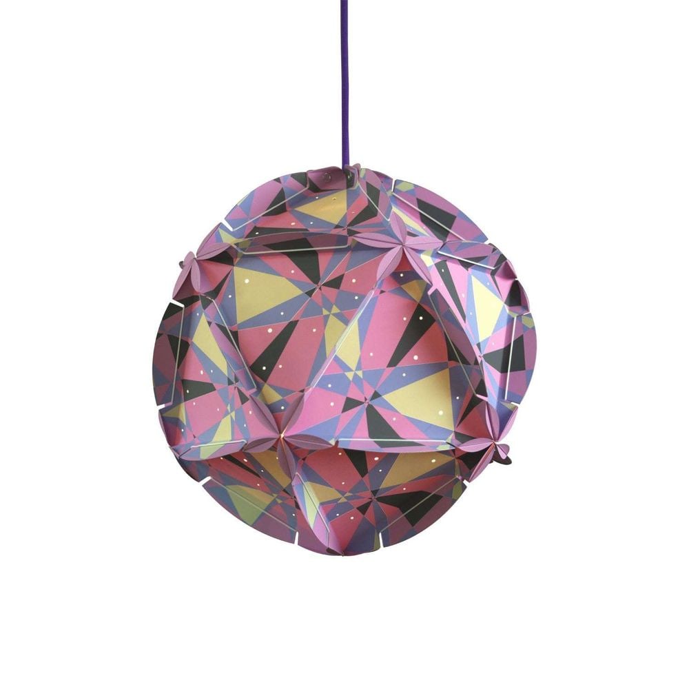 Zahra Cut Pink Pendant Lamp: Size: 14.17" H x 14.17" L x 14.17" W Materials: Paper, Polyester, Garware Film Color: Pink Multi-color Bulb Type: E26 60W (Not Included) Weight: 1 lb
