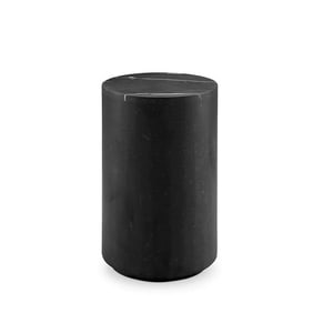 Monolith Marble Drum Pedestal Side Table- Black *