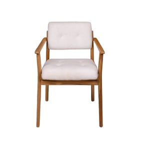 Edison Dining Arm Chair - Snow Shearling - Set of 2 *