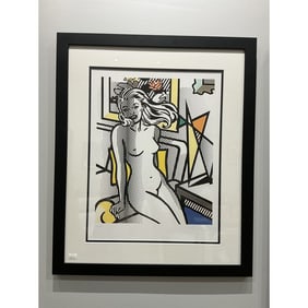 Signed and Numbered- Lichtenstein Serigraph Nude With Yellow Pillow *