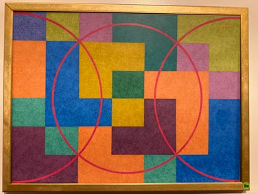 Kenneth Hudson - Mid Century Modern Op Art Geometric Painting *