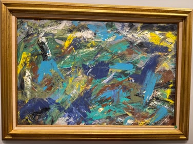 Abstract Expressionist Painting- Cool Color Palette *