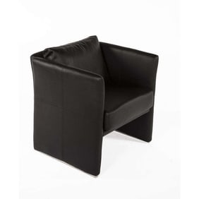 Uller Bucket Lounge Chair - Black Vegan Leather