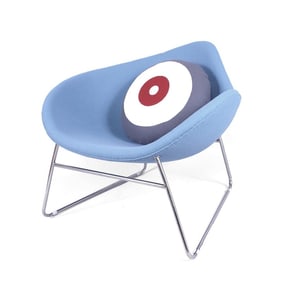 Hailey Lounge Chair - Powder Blue Wool