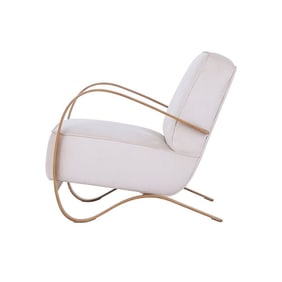 Halabala Styled Lounge Chair - Off White Velvet