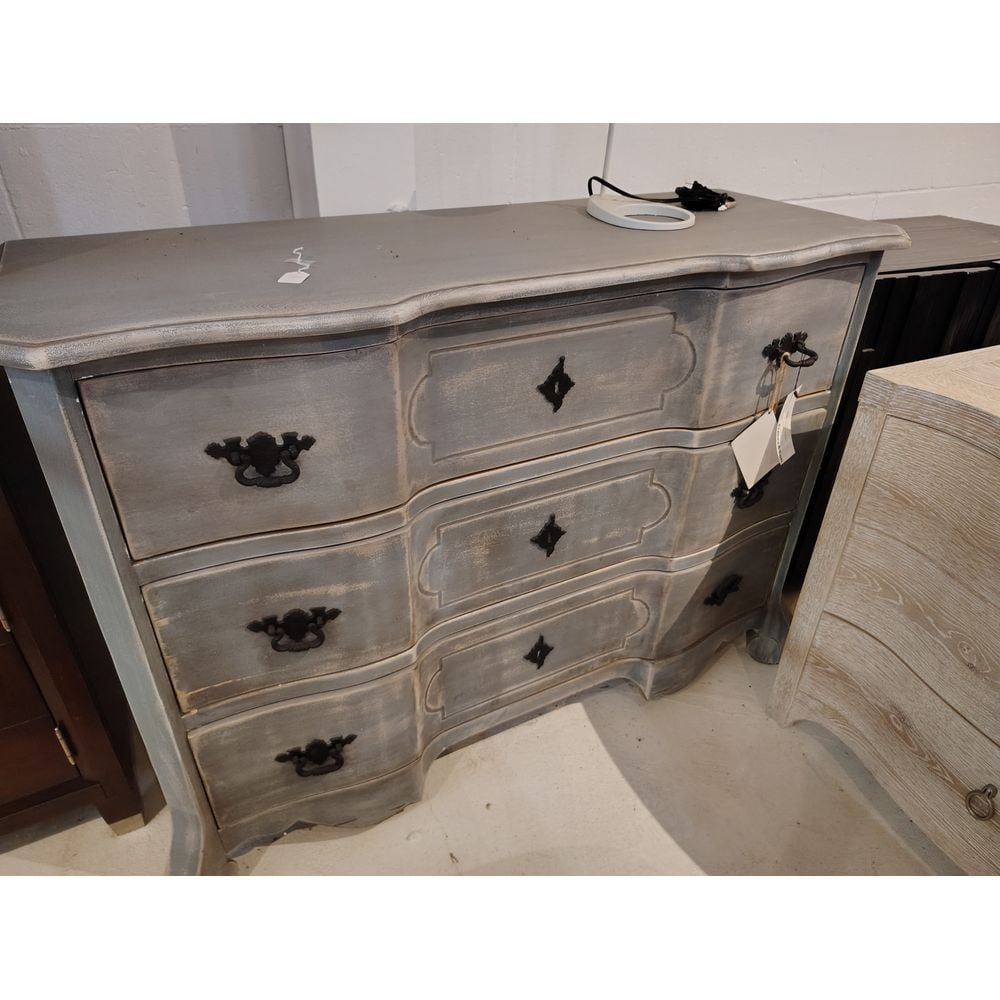 Halifax Bungalow Commode: Dimensions: 52w x 19d x 38h Weight: 139 lbs Materials: Russian Pine Color/Style: Blue/Traditional Features: Blue/Grey Finish In