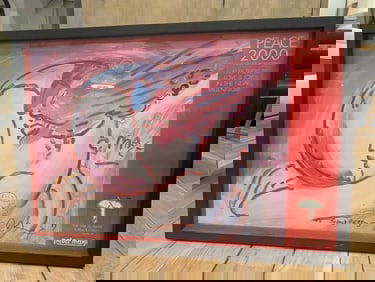 Peter Max Peace By The Year 2000 signed poster *: signature at bottom right of piece, made out To Jody and Perry