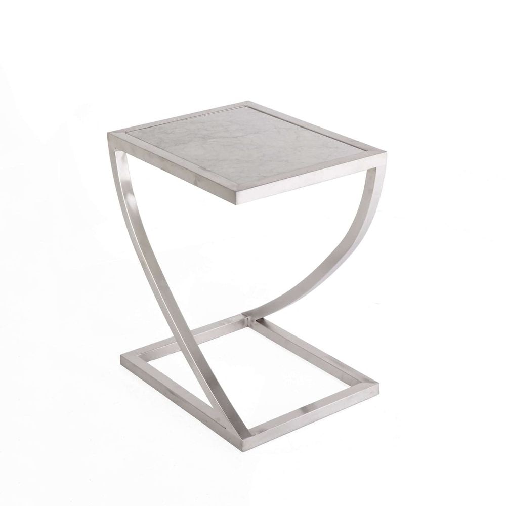 Carrara Marble Twist Side Table (1 of 3)
